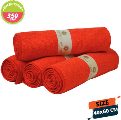 MUSHIES Microfiber Vehicle Washing  Cloth(Pack Of 4, 350 GSM)