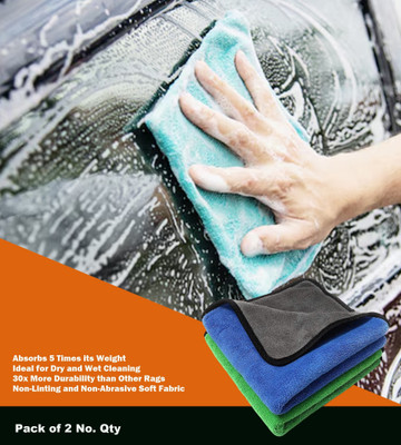 WASEF Fabric Vehicle Washing  Cloth(Pack Of 2, 300 GSM)