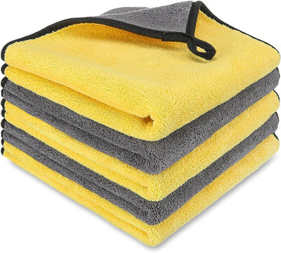 PROGIENCE Microfiber Vehicle Washing  Cloth(Pack Of 4, 800 GSM)