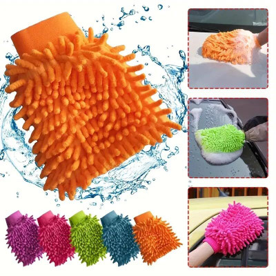 AKAAY ENTERPRISE Cotton Vehicle Washing  Washing Mitt Hand Glove(Pack Of 3)