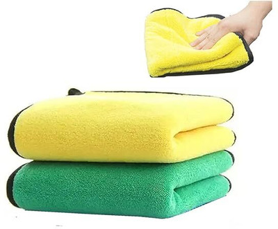 ShopVee Microfiber Vehicle Washing  Cloth(Pack Of 2, 800 GSM)