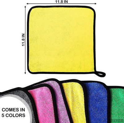 Manav Pack of 5 Lint Free Dual Sided Vehicle, Glass & floor Cleaning Cloth NCC1.562 Wet and Dry Microfiber Cleaning Cloth(5 Units)