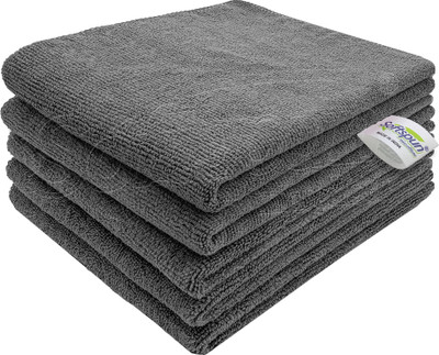 SOFTSPUN Microfiber Vehicle Washing  Cloth(Pack Of 5, 340 GSM)