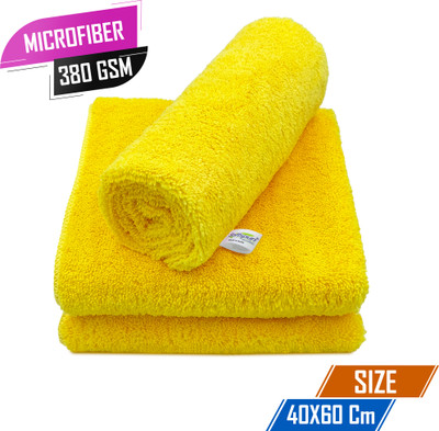SOFTSPUN Microfiber Vehicle Washing  Cloth(Pack Of 3, 380 GSM)