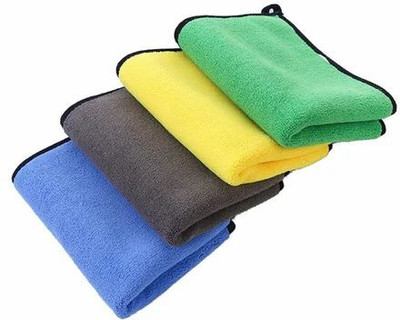 MEGHACOLLECTION Microfiber Vehicle Washing  Cloth(Pack Of 4, 300 GSM)