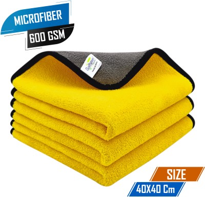 SOFTSPUN Microfiber Vehicle Washing  Cloth(Pack Of 3, 600 GSM)