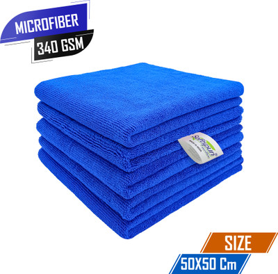 SOFTSPUN Microfiber Vehicle Washing  Cloth(Pack Of 5, 340 GSM)