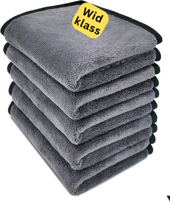 WIDKLASS Microfiber Vehicle Washing  Cloth(Pack Of 5, 350 GSM)