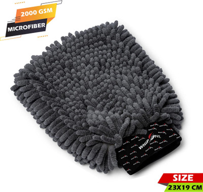 FIVANIO Microfiber Vehicle Washing  Washing Mitt Hand Glove(Pack Of 1, 800 GSM)