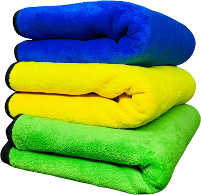 Zest Home Microfiber Vehicle Washing  Cloth(Pack Of 3, 500 GSM)