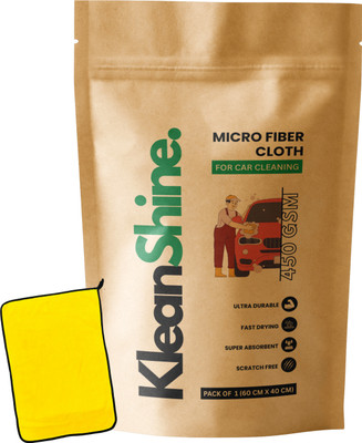 KleanShine Microfiber Vehicle Washing  Cloth(Pack Of 1, 450 GSM)