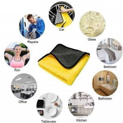 Armaan Pack of 5 Lint Free Dual Sided Vehicle, Glass & floor Cleaning Cloth MC3.1509 Wet and Dry Microfiber Cleaning Cloth(5 Units)