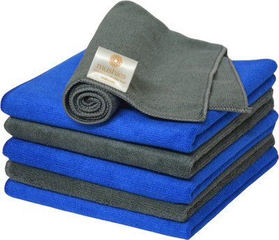 MUSHIES Microfiber Vehicle Washing  Cloth(Pack Of 6, 340 GSM)