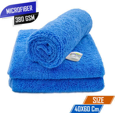 SOFTSPUN Microfiber Vehicle Washing  Cloth(Pack Of 3, 380 GSM)