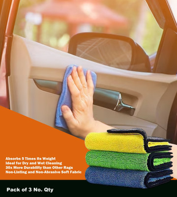WASEF Fabric Vehicle Washing  Cloth(Pack Of 3, 300 GSM)
