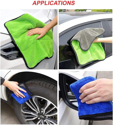 ABHEEBHA Microfiber Vehicle Washing  Cloth(Pack Of 5, 600 GSM)