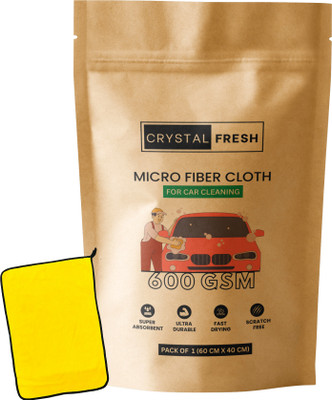CRYSTALFRESH Microfiber Vehicle Washing  Cloth(Pack Of 1, 600 GSM)