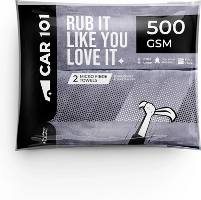 CAR101 Microfiber Vehicle Washing  Cloth(Pack Of 2, 500 GSM)