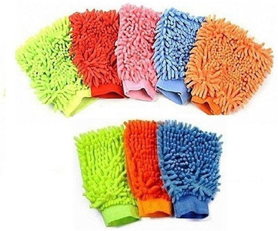 Zentrova Microfiber Vehicle Washing  Hand Glove(Pack Of 8, 1700 GSM)
