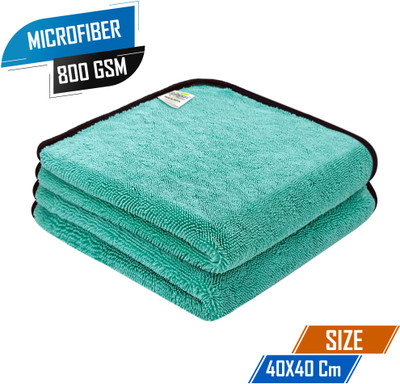 SOFTSPUN Microfiber Vehicle Washing  Cloth(Pack Of 2, 800 GSM)