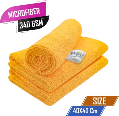 SOFTSPUN Microfiber Vehicle Washing  Cloth(Pack Of 3, 340 GSM)