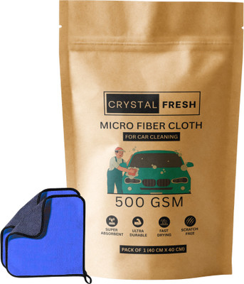 CRYSTALFRESH Microfiber Vehicle Washing  Cloth(Pack Of 2, 500 GSM)