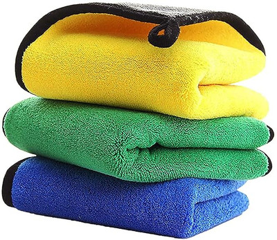 Shreeshayam Microfiber Vehicle Washing  Cloth(Pack Of 3, 800 GSM)