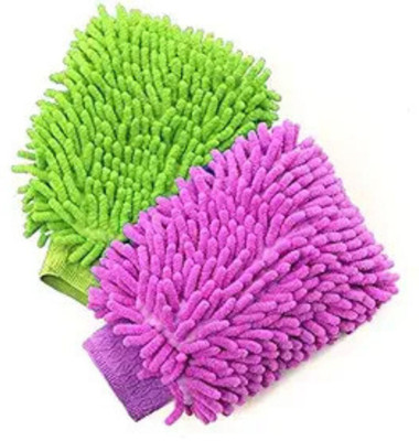 Fitaza Microfiber Vehicle Washing  Washing Mitt Hand Glove(Pack Of 1, 800 GSM)