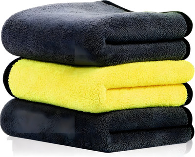 Bizbee Microfiber Vehicle Washing  Cloth(Pack Of 3, 800 GSM)