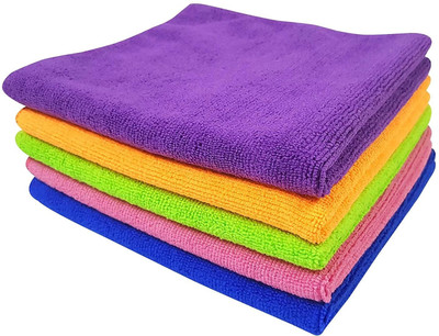 Alerica Microfiber Vehicle Washing  Cloth(Pack Of 5, 270 GSM)