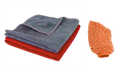 BLESSING Microfiber Vehicle Washing  Cloth(Pack Of 3, 350 GSM)