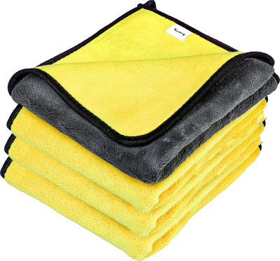 Rewop Microfiber Vehicle Washing  Cloth(Pack Of 4, 600 GSM)