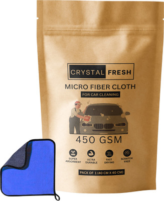 CRYSTALFRESH Microfiber Vehicle Washing  Cloth(Pack Of 1, 450 GSM)