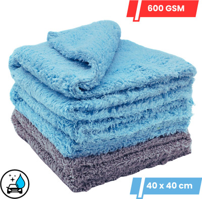 MICROSHINE Microfiber Vehicle Washing  Cloth(Pack Of 3, 600 GSM)