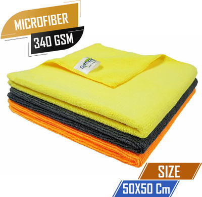 SOFTSPUN Microfiber Vehicle Washing  Cloth(Pack Of 3)
