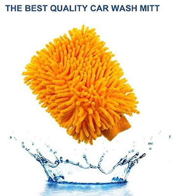 SHA Microfiber Vehicle Washing  Washing Mitt Hand Glove(Pack Of 1, 605 GSM)