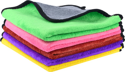 MW PRINTS Microfiber Vehicle Washing  Cloth(Pack Of 4, 500 GSM)