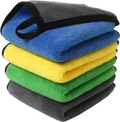 Sheen Microfiber Vehicle Washing  Cloth(Pack Of 4, 800 GSM)