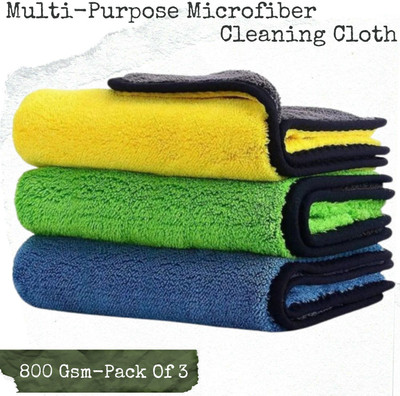 Tarun Polyester Vehicle Washing  Cloth(Pack Of 3, 800 GSM)