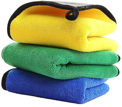 Wow Interiors Microfiber Vehicle Washing  Cloth(Pack Of 3, 600 GSM)