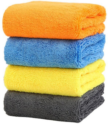 MICROSHINE Microfiber Vehicle Washing  Cloth(Pack Of 4, 400 GSM)