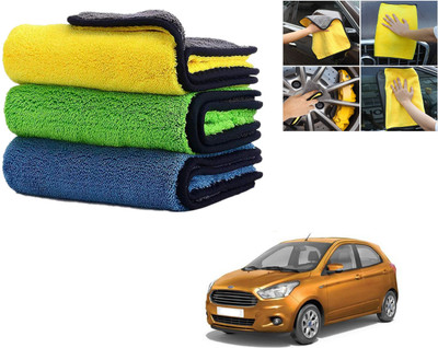 ROYAL AUTO MART Microfiber Vehicle Washing  Cloth(Pack Of 3, 800 GSM)