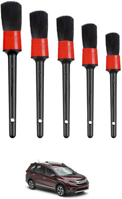 monolive Universal Red/Black Reusable & Waterproof Car Cleaning Brushes Set Of 5-42 Wet and Dry Duster Set