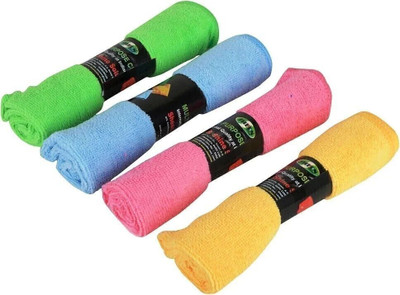 Sheen Microfiber Vehicle Washing  Cloth(Pack Of 4, 300 GSM)