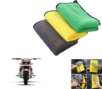 ROYAL AUTO MART Microfiber Vehicle Washing  Cloth(Pack Of 3, 800 GSM)