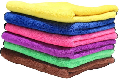 Neekshaa Microfiber Vehicle Washing  Cloth(Pack Of 6, 800 GSM)