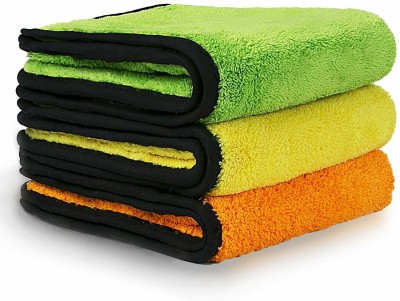 VRT Microfiber Cleaning Cloth for Cleaning, Detailing and Polishing 600 GSM, 40 cm x 30 cm - Pack of 3 (Mix-NEW) Wet and Dry Microfibre Cleaning Cloth(3 Units)