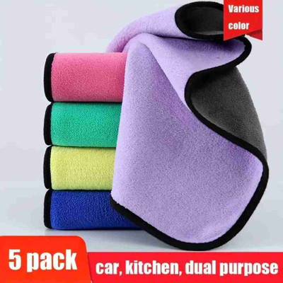 NIZARAM Microfiber Vehicle Washing  Cloth(Pack Of 5, 600 GSM)