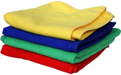 Hitvik Microfiber Vehicle Washing  Cloth(Pack Of 4, 300 GSM)