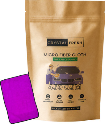 CRYSTALFRESH Microfiber Vehicle Washing  Cloth(Pack Of 1, 450 GSM)
